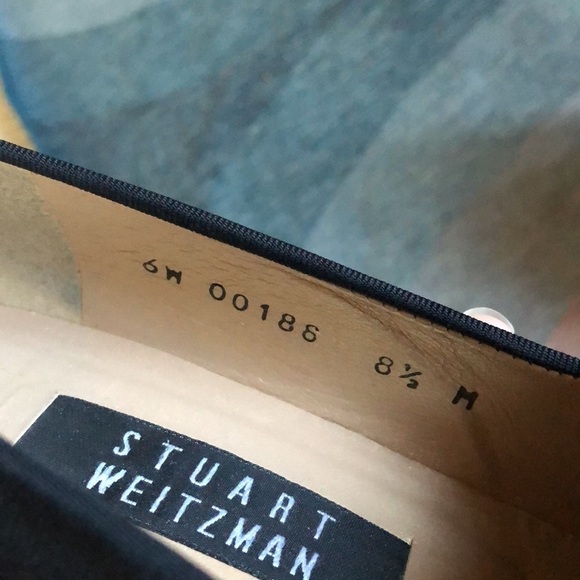 Vintage Stuart Weizman Black Square Heel Slip On Business Office Shoe - Picture 9 of 10